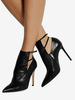 Bottines pour femmes Bottines en cuir PU noir Bout pointu Talon aiguille