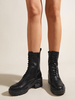 Bottines pour femmes Bottines rondes The Chunky Heel Cuir Noir Cheville Noir