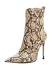 Bottines pour femmes en cuir Synthétique imprimé python bout pointu talon aiguille bottes à talons hauts