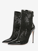 Bottines pour femmes en dentelle noire chaussures de mariage à talons hauts