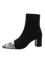Bottines Pour Femmes Talon Chunky Pointu Toe Toe Imprimé 2.4 "Booties