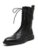 Bottines pour homme étonnantes bout rond en cuir PU à lacets bottes Martin noires