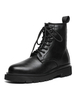 Bottines pour homme étonnantes en cuir PU à bout rond à lacets; bottes Martin noires