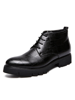 Bottines pour hommes à la mode à bout pointu en cuir PU; bottines noires de cowboy