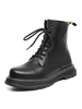 Bottines pour hommes Bottes Martin noires confortables en cuir PU à bout rond