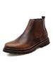 Bottines pour hommes bottines en cuir PU à bout rond café marron