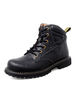 Bottines pour hommes en cuir PU à bout rond à lacets; bottes Martin noires
