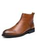 Bottines pour hommes Fabulous PU Leather Toe Round Booties Coffee Brown