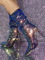 Bottines souples à paillettes bottines à bout pointu et talon aiguille