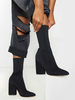 Bottines Talons Hautes Elastique à Bout Pointu Femmes Unicolore Bottines Femme Hiver