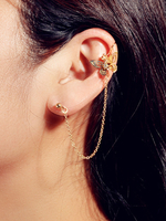 Boucle doreille en or Climber boucles doreilles chaîne papillon Wrap bijoux