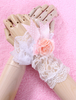 Boucles blanches fleurs dentelle Lolita synthétiques gants Déguisements Halloween
