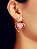 Boucles doreille en alliage de zinc rose pâle en forme de coeur pour femme