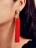 Boucles doreilles à pampilles Boucles doreilles à franges rouges Femme Bijoux