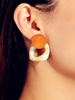 Boucles doreilles Acrylique Orange Bijoux Femme Percée