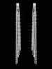 Boucles doreilles Argent Frange Métal Rond Brillant Strass Bijoux Femmes Percées