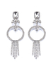 Boucles doreilles Argent Strass Métal Piercing Bijoux Femme