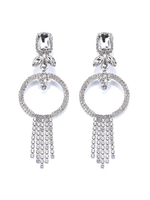 Boucles doreilles Argent Strass Métal Piercing Bijoux Femme