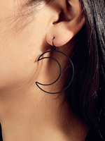 Boucles Doreilles Black Moon Métal Percé Femmes Bijoux Boucles Doreilles