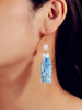 Boucles Doreilles Bleu Ciel Clair Frange En Alliage De Zinc Pompon Percé Femmes Bijoux Boucles Doreilles
