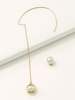 Boucles doreilles Blond Chains Alliage de Zinc Chic Rond Brillant Imitation Perle Percé Femmes Bijoux