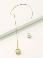 Boucles doreilles Blond Chains Alliage de Zinc Chic Rond Brillant Imitation Perle Percé Femmes Bijoux