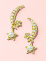 Boucles dOreilles Blond Cut Out Perle Imitation Perle Bijoux Femme Percée