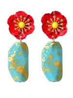 Boucles dOreilles Blond Flowers Resin Perced Women 2 Piece Jewelry Sets