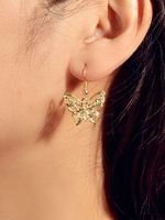 Boucles dOreilles Blondes Découpées Métal Papillon Percé Femme Bijoux