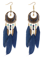 Boucles doreilles Boho Feather Boucles doreilles Dangle Boucles doreilles