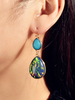 Boucles Doreilles Boucles Doreilles Pendantes Percées En Métal Vert Femme Bijoux