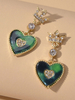 Boucles Doreilles Coeur Pendentifs Couronne Femmes Bijoux