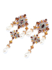 Boucles doreilles Cristal Rouge Foncé Métal Percé Bijoux Femme