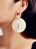 Boucles Doreilles Créoles En Résine Écru Blanc Piercing Huggie Femme Bijoux