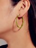 Boucles Doreilles Créoles Vertes Boucles Doreilles Femme Bijoux