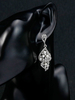 Boucles doreilles de mariage argent strass perle percé bijoux