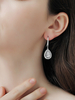 Boucles doreilles de mariage argent strass zircon cubique plaqué bijoux de mariée percé