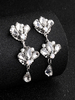 Boucles doreilles de mariage argent zircon cubique plaqué bijoux de mariée percé
