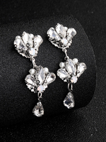 Boucles doreilles de mariage argent zircon cubique plaqué bijoux de mariée percé