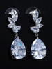 Boucles Doreilles De Mariage Argent Zircon Plaqué Bijoux De Mariage Percé