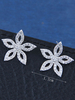 Boucles doreilles de mariage en argent Fleurs Femmes Zircone cubique Bijoux de mariée