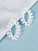 Boucles doreilles de mariage en argent plaqué zircon cubique bijoux de mariage percés
