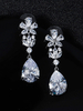 Boucles doreilles de mariage en argent plaqué zircon cubique bijoux de mariage percés