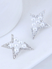 Boucles doreilles de mariage en argent Stars Pearls Stud Boucles doreilles Bijoux de mariée