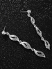 Boucles doreilles de mariage en argent strass laisse des bijoux de mariée