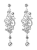 Boucles doreilles de mariage en argent strass perlé boucles doreilles de mariée bijoux