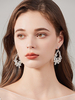 Boucles doreilles de mariage en strass et métal percé bijoux de mariée