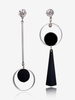 Boucles doreilles de mariage gothiques noires Bijoux de mariée percés en métal unisexe