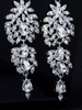 Boucles doreilles de mariage Gouttes percées de diamants Design Bijoux de mariage en argent