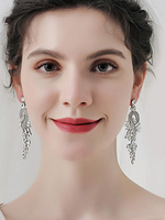 Boucles doreilles de mariage pour femmes strass percé poire pierre gouttes conception argent bijoux de mariage